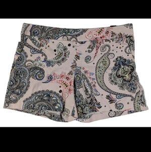 Express Pink Paisley Print Shorts Women's Size 4 Side Zip Pockets